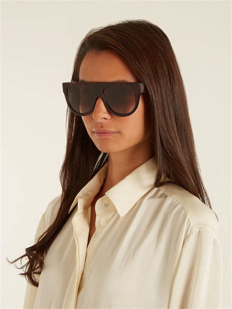 celine shadow d frame sunglasses|celine eyewear rectangular sunglasses.